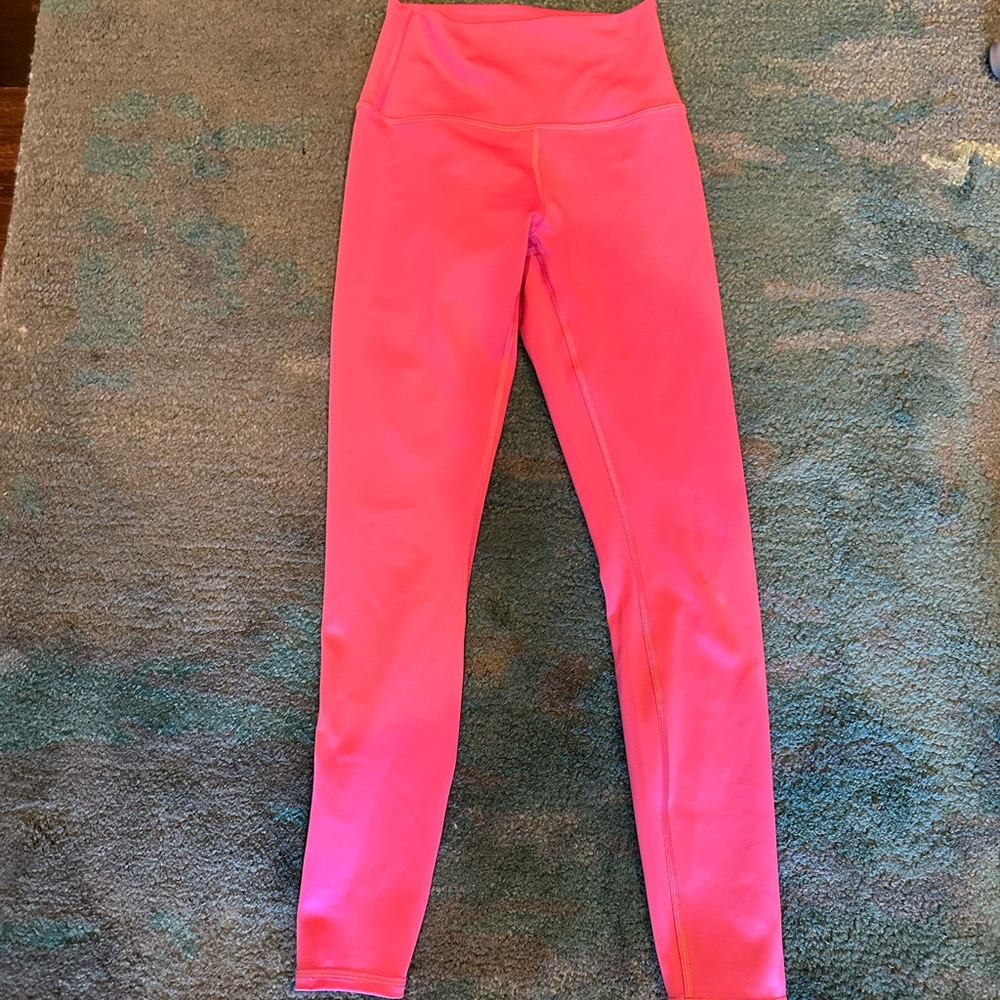 ALO vibrant Pink High-Waisted Leggings, like new!